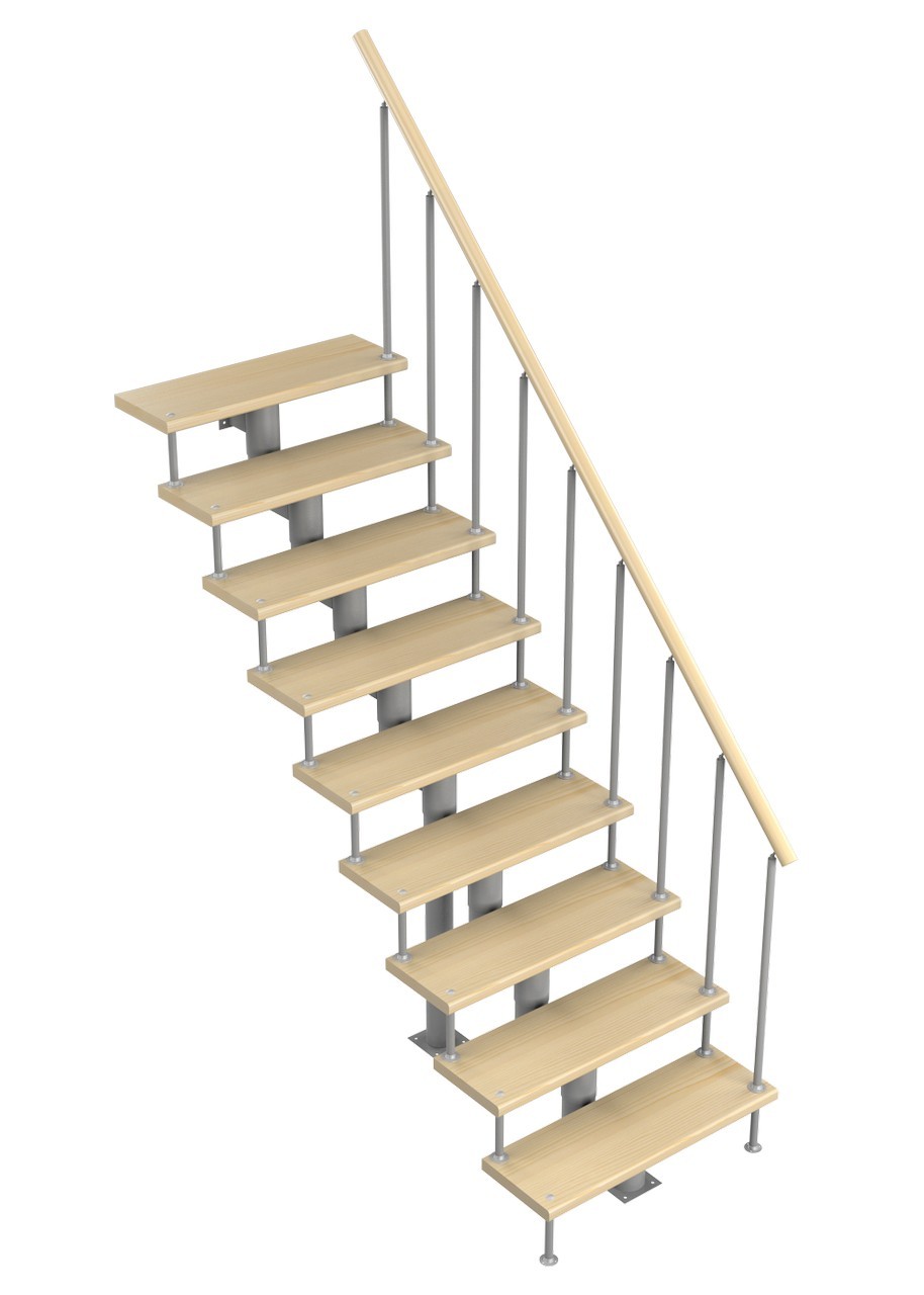 Модульная лестница поворот 90 и площадка