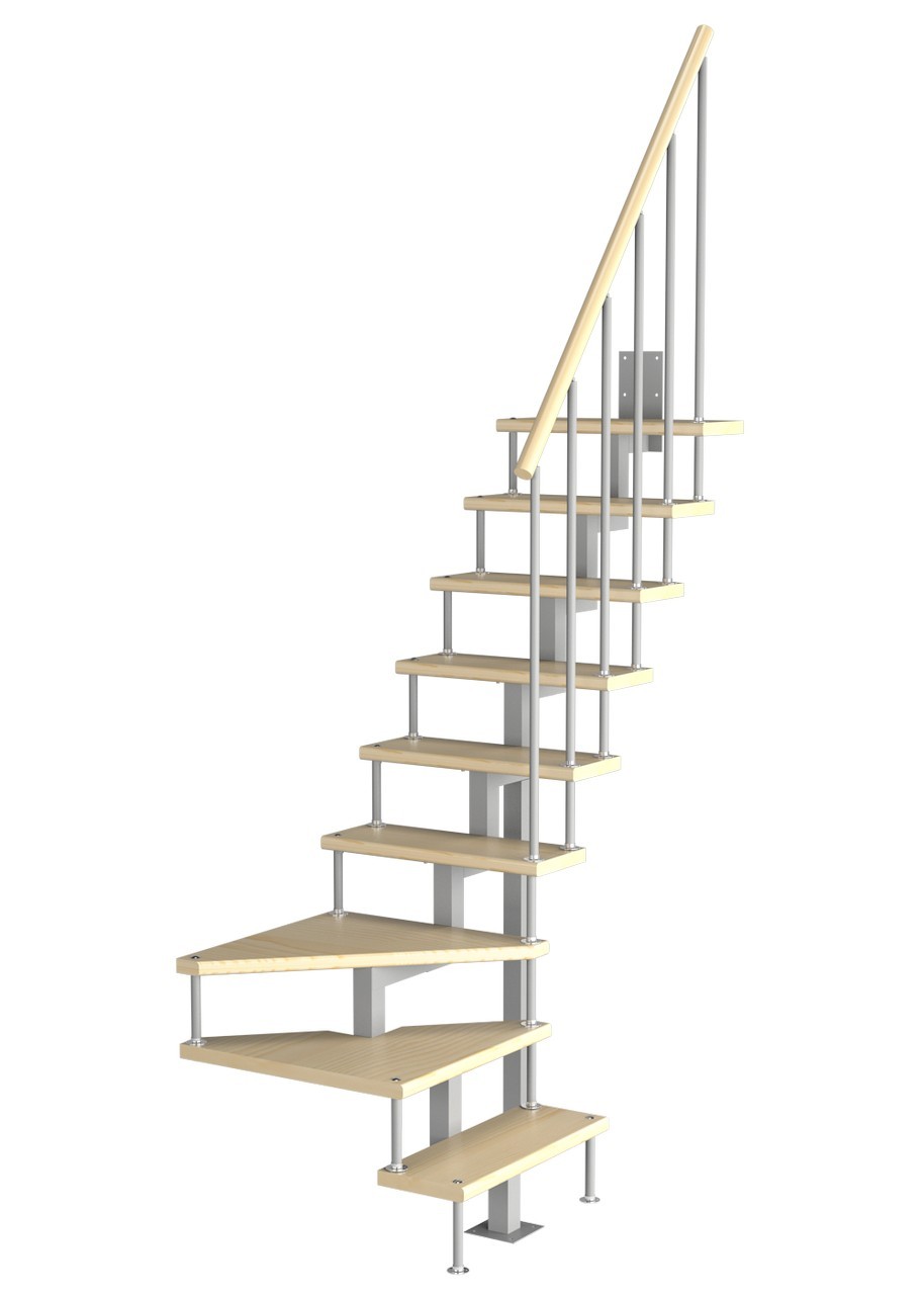 Модульная лестница PROSTO MODULE П-образная комфорт, лиственница