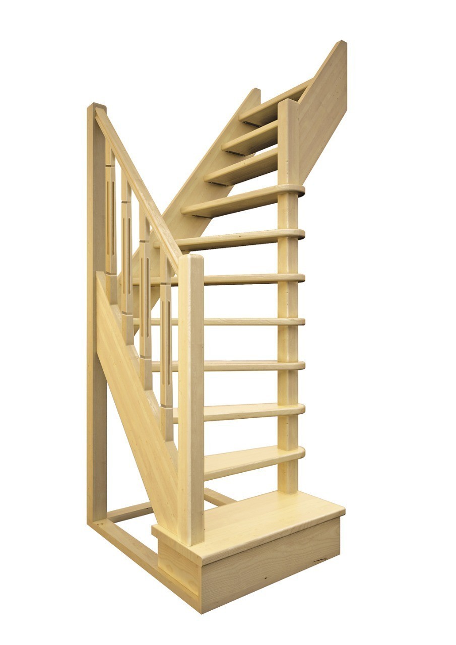 Поворотная лестница с забежными ступенями своими руками, фото �и видео