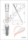 Комбинированная чердачная лестница ЧЛ-04 700х1200 - превью фото 4
