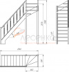 Деревянная межэтажная лестница Лес-715 - превью фото 3