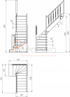 Деревянная межэтажная лестница ЛЕС-02 - превью фото 3