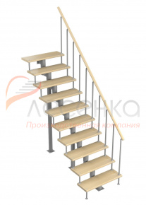 Модульная лестница на металлокаркасе L-38