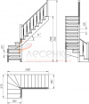Деревянная межэтажная лестница ЛЕС-09 - превью фото 3