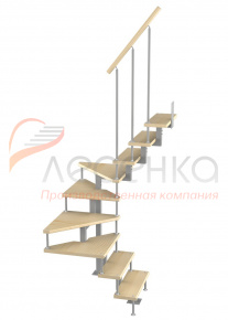 Угловые лестницы в частных домах (70 фото)